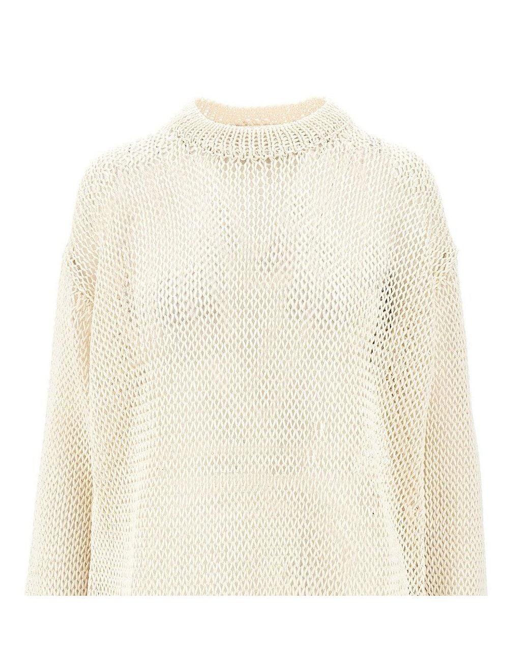 Jil Sander White Oversized Silk Sweater