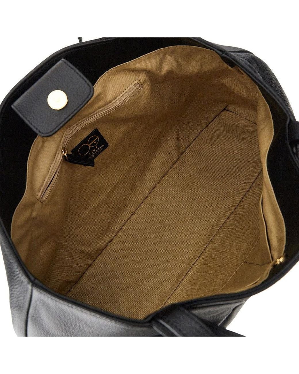 IOEF Black Grained Leather 'Every Day' Shopping Bag