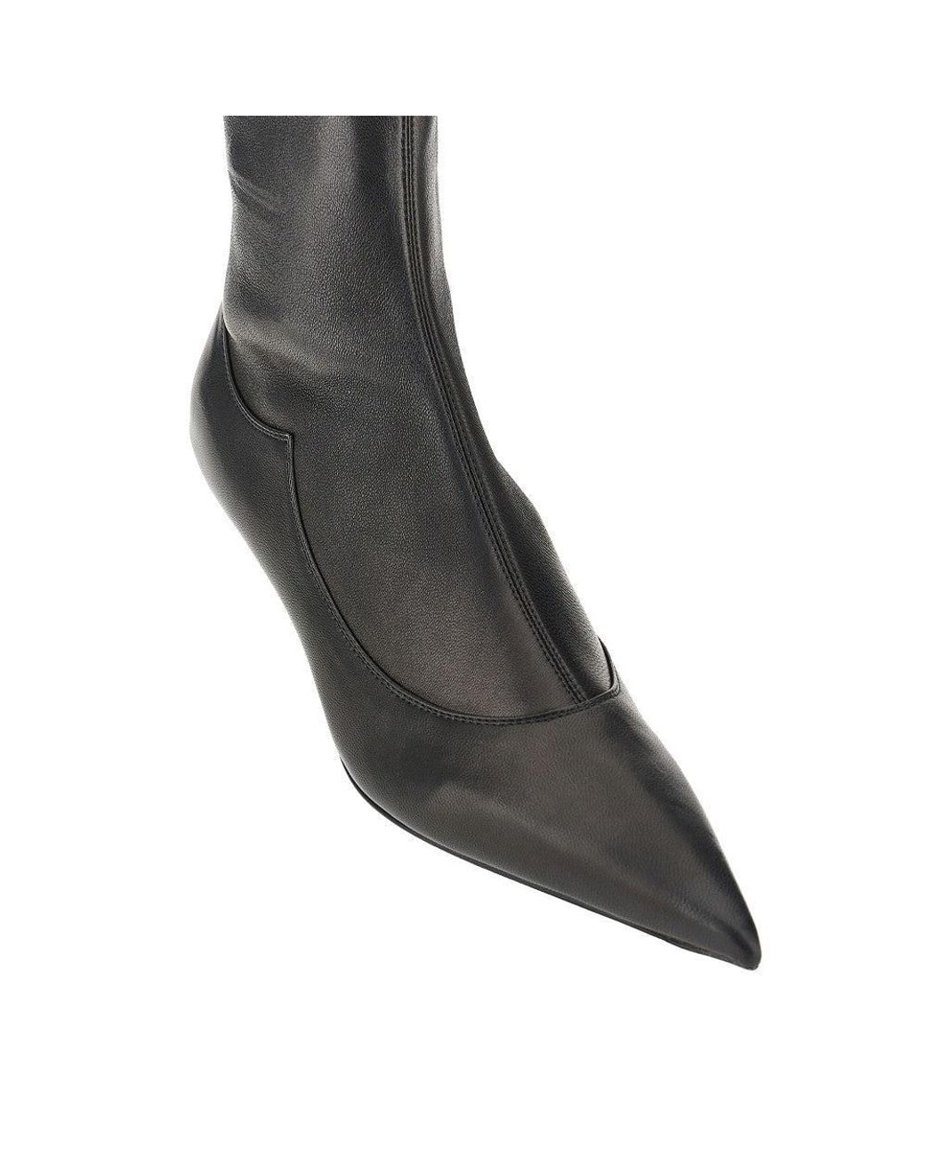 Khaite Black Stretch Nappa Leather Ankle-Boots