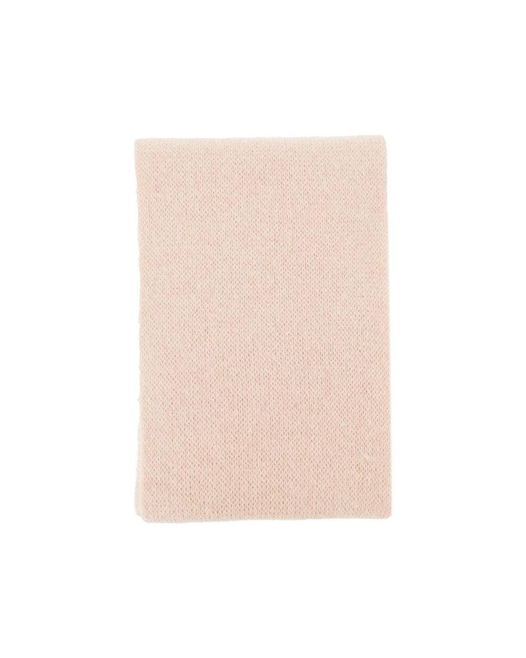 Miu Miu Pink Mohair-Blend Scarf With Jacquard Logo