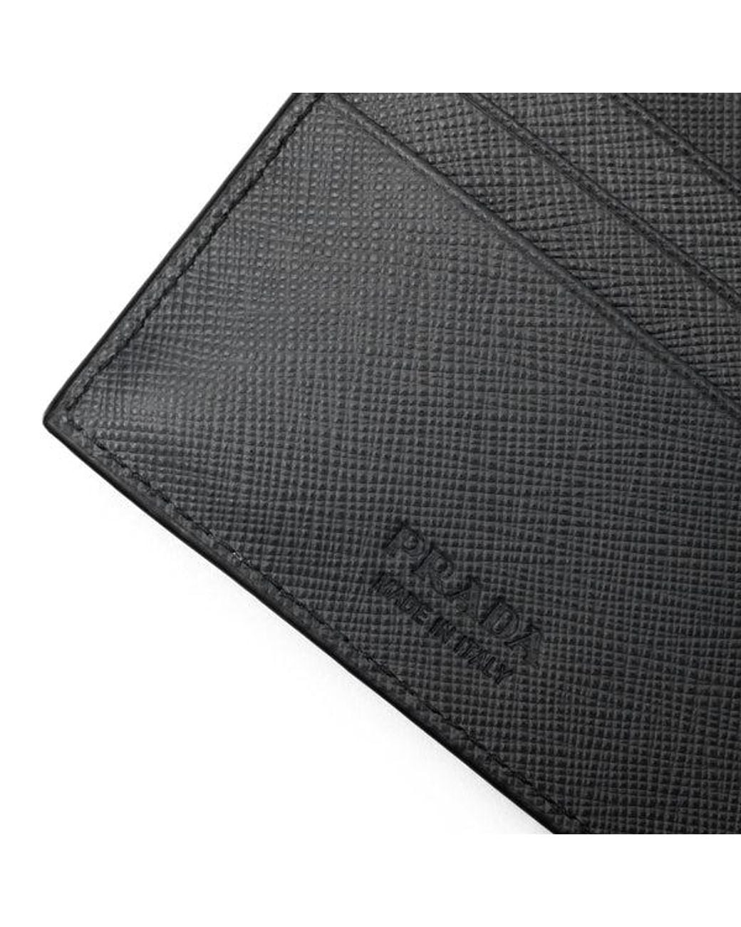 Prada Blue Saffiano Leather Bi-Fold Wallet for men