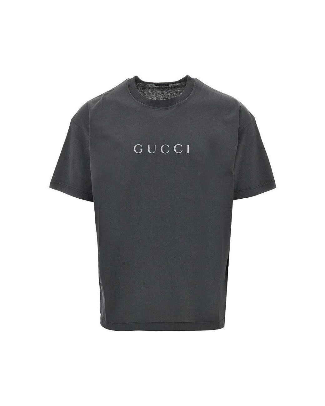 Gucci Black Gliettered Logo T-Shirt for men