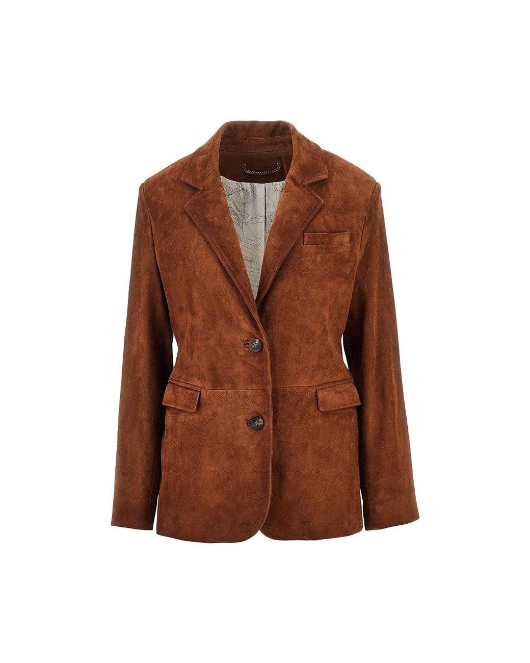 Golden Goose Deluxe Brand Brown 'Robyn' Suede Leather Single-Breasted Jacket