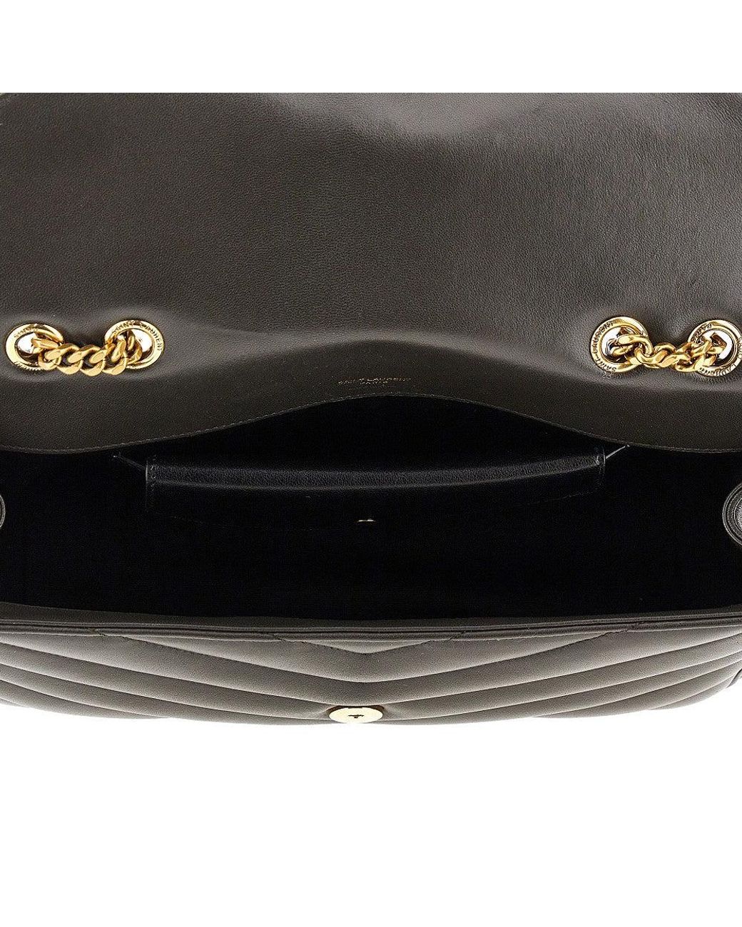 Saint Laurent Black Quilted Nappa Leather Medium 'Loulou' Bag