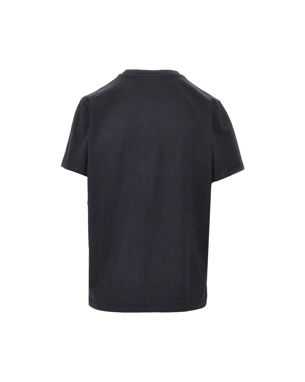 Ganni Blue Cotton T-Shirt With 'Strawberry' Print
