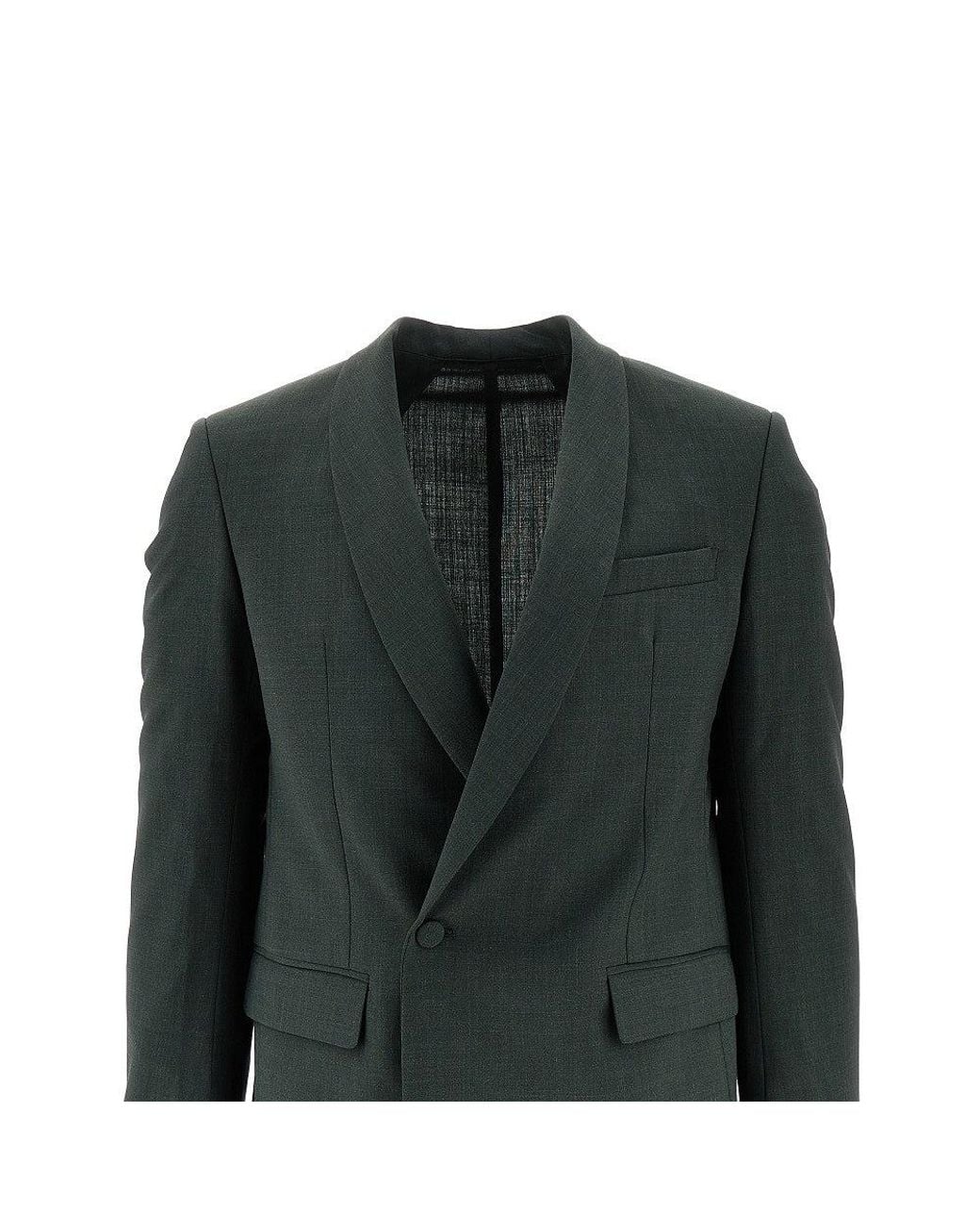 MARSĒM Green Wool-Blend Single-Breasted Suit for men