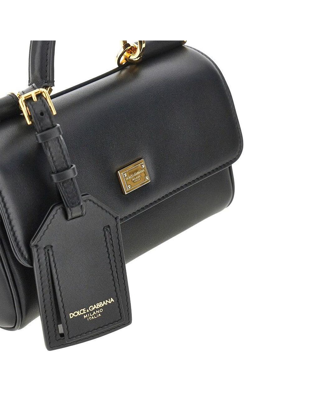 Dolce & Gabbana Black Plongé Leather 'My Sicily' Bag