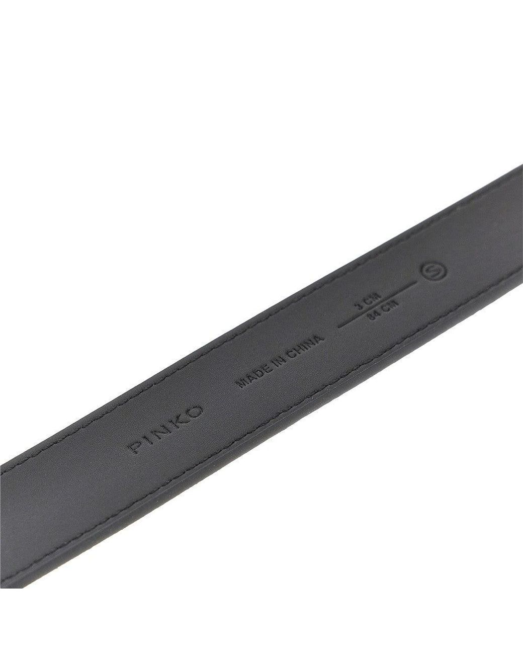 Pinko Metallic Love Birds Leather Belt