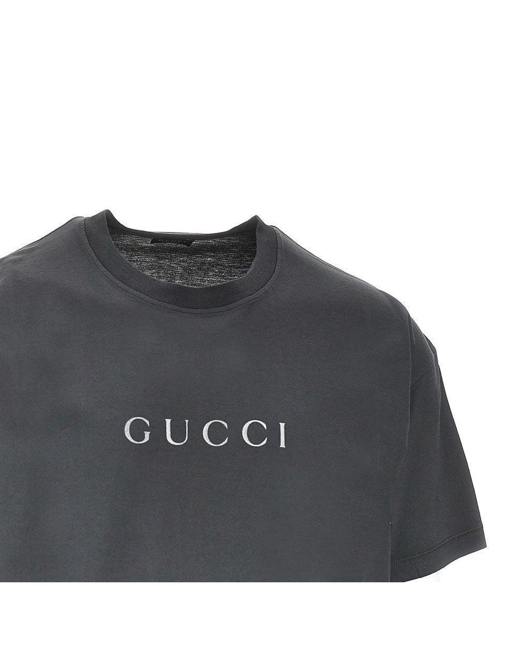 Gucci Black Gliettered Logo T-Shirt for men