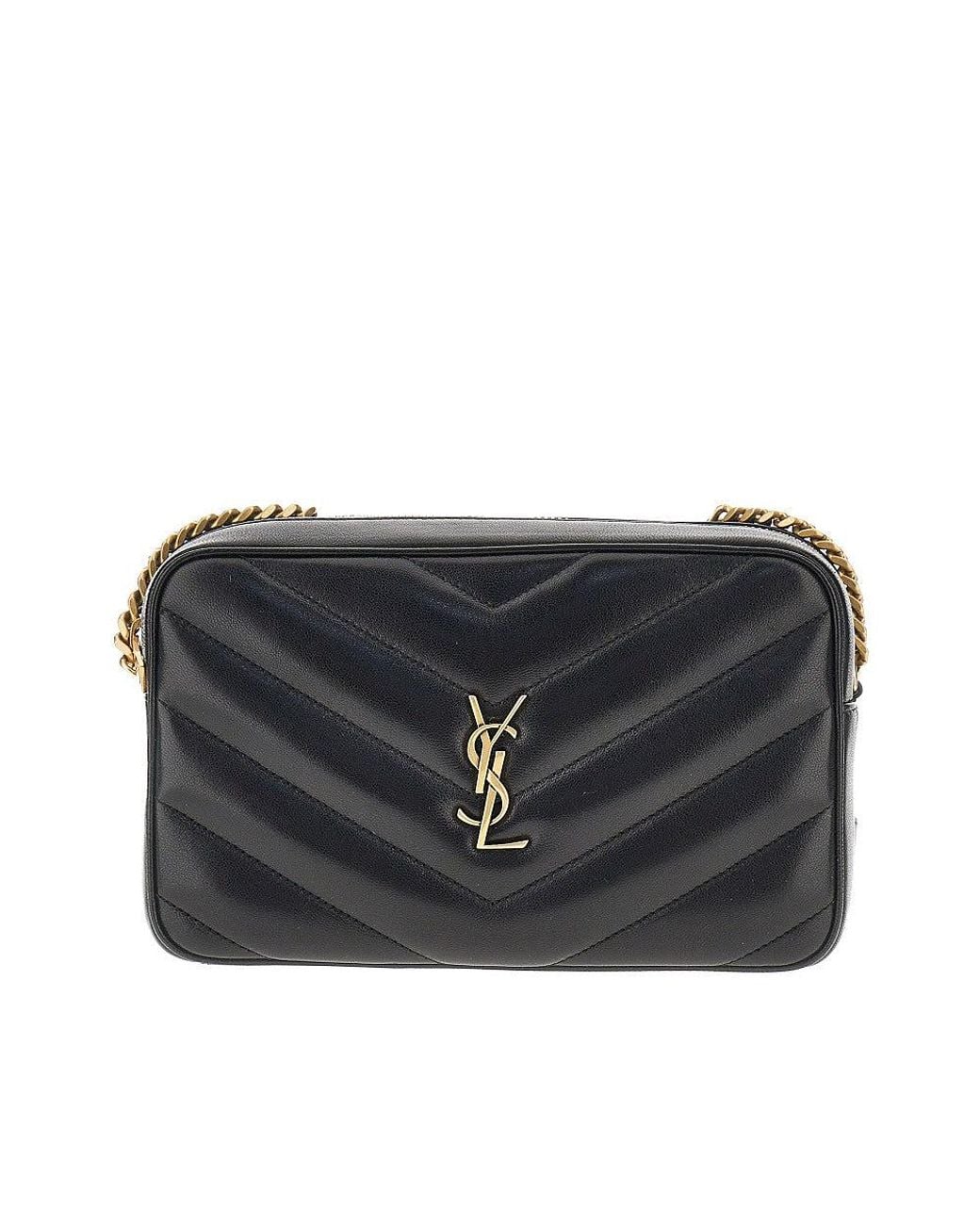 Saint Laurent Black 'Loulou' Matelassé Nappa Leather Camera Bag