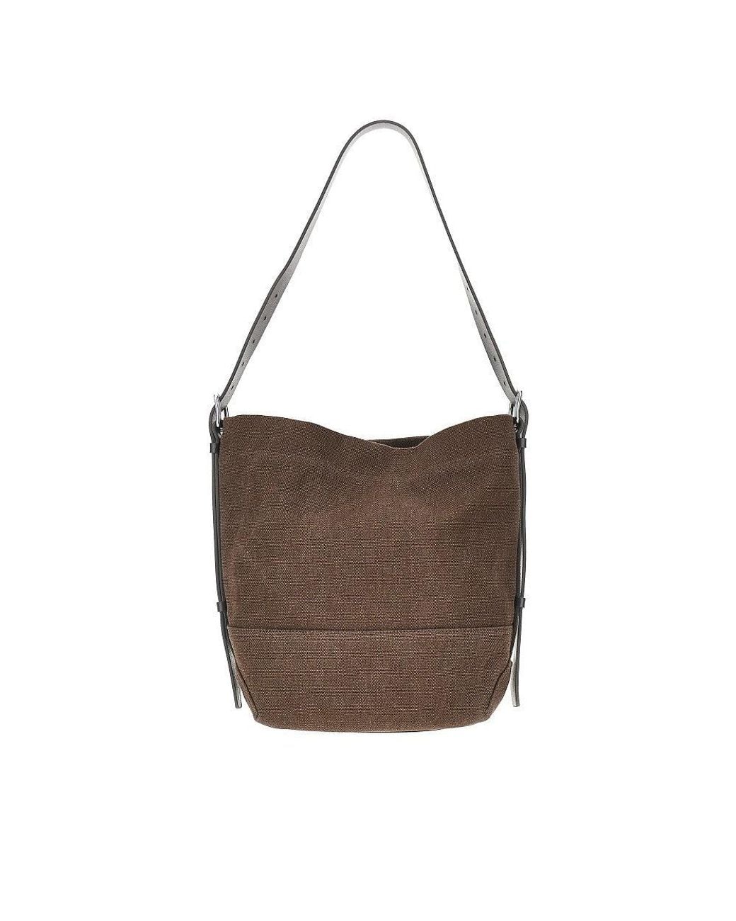 Lemaire Brown Small 'Belted' Canvas Tote Bag