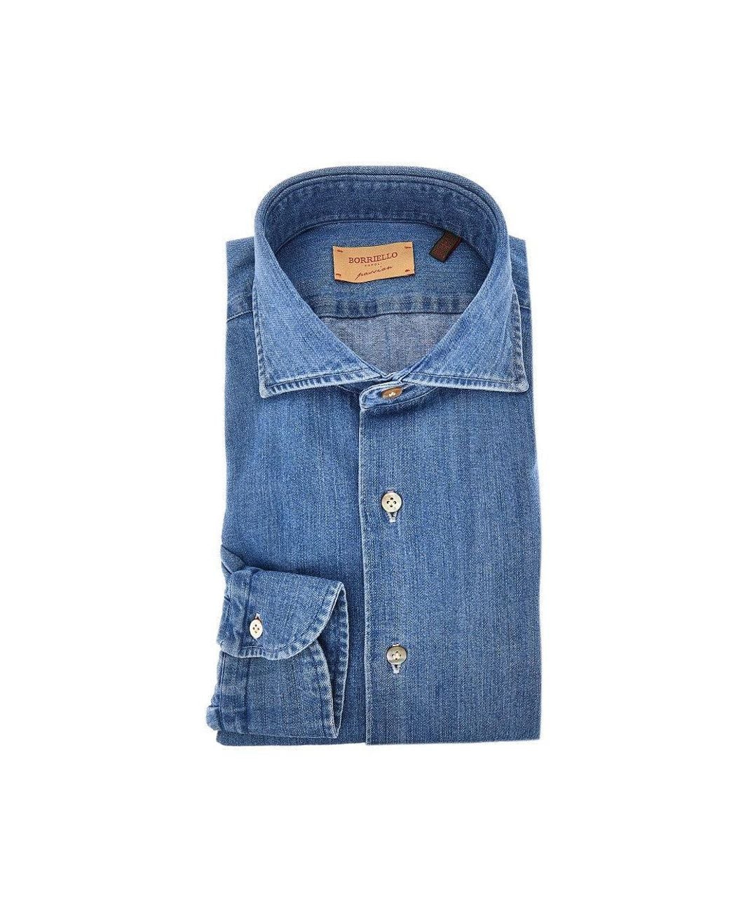 Borriello Blue Denim Shirt for men