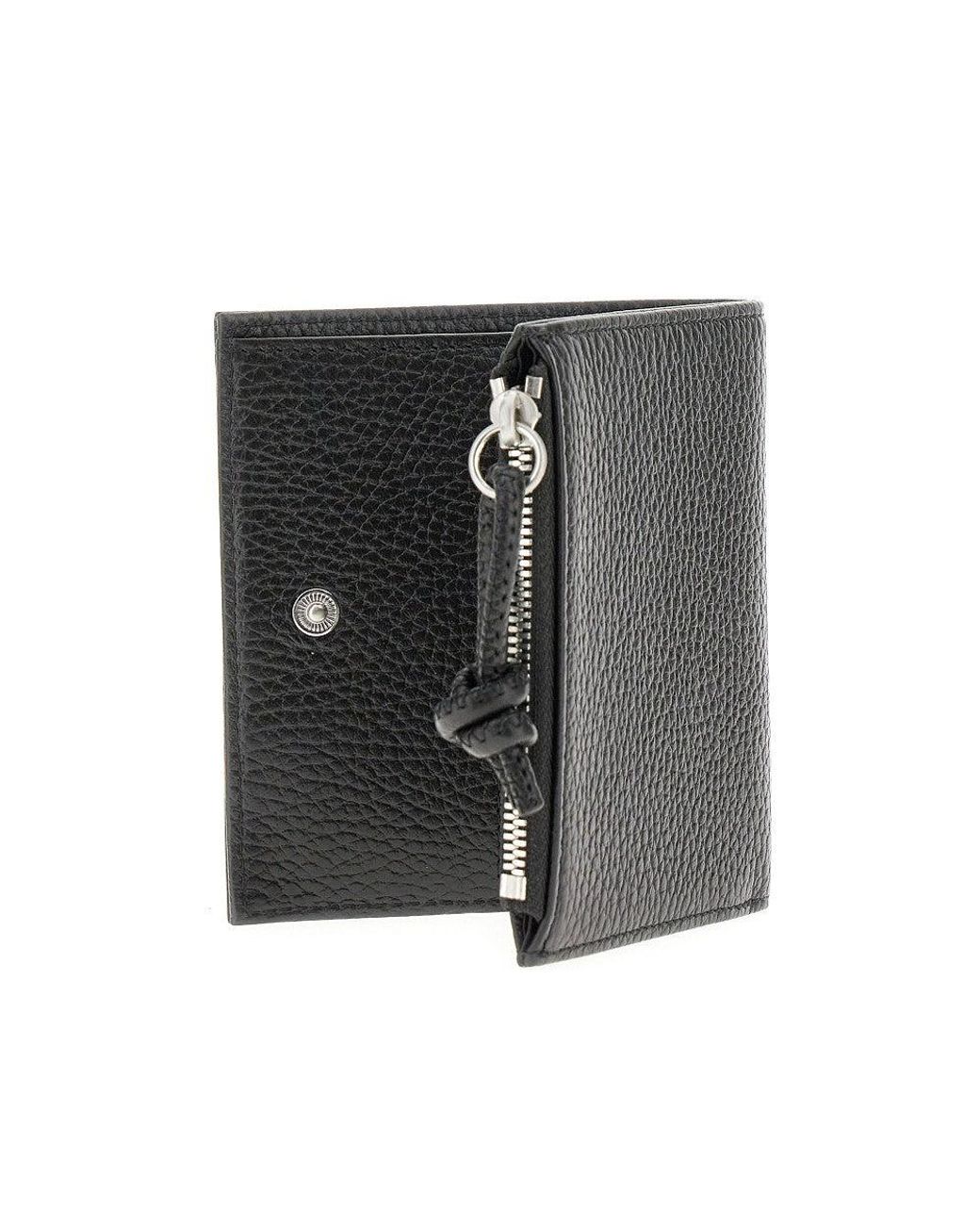 Emporio Armani Black Grained Leather Bi-Fold Wallet for men
