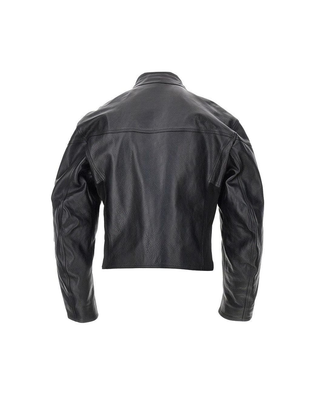 Gucci Gray Leather Biker Jacket With Web Details for men