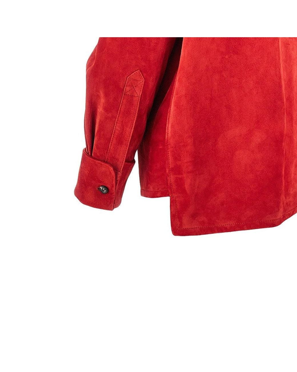 Bottega Veneta Red Suede Leather Shirt