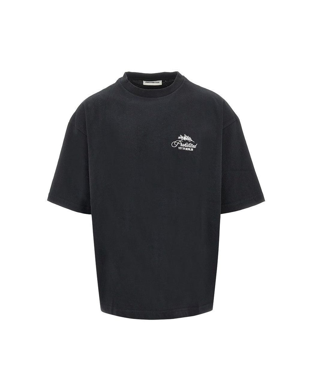 Prohibited Black 'Pb Leaf' Embroidered T-Shirt for men