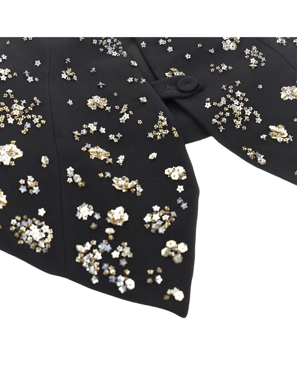 Alberta Ferretti Black Embroidered Tailored Vest
