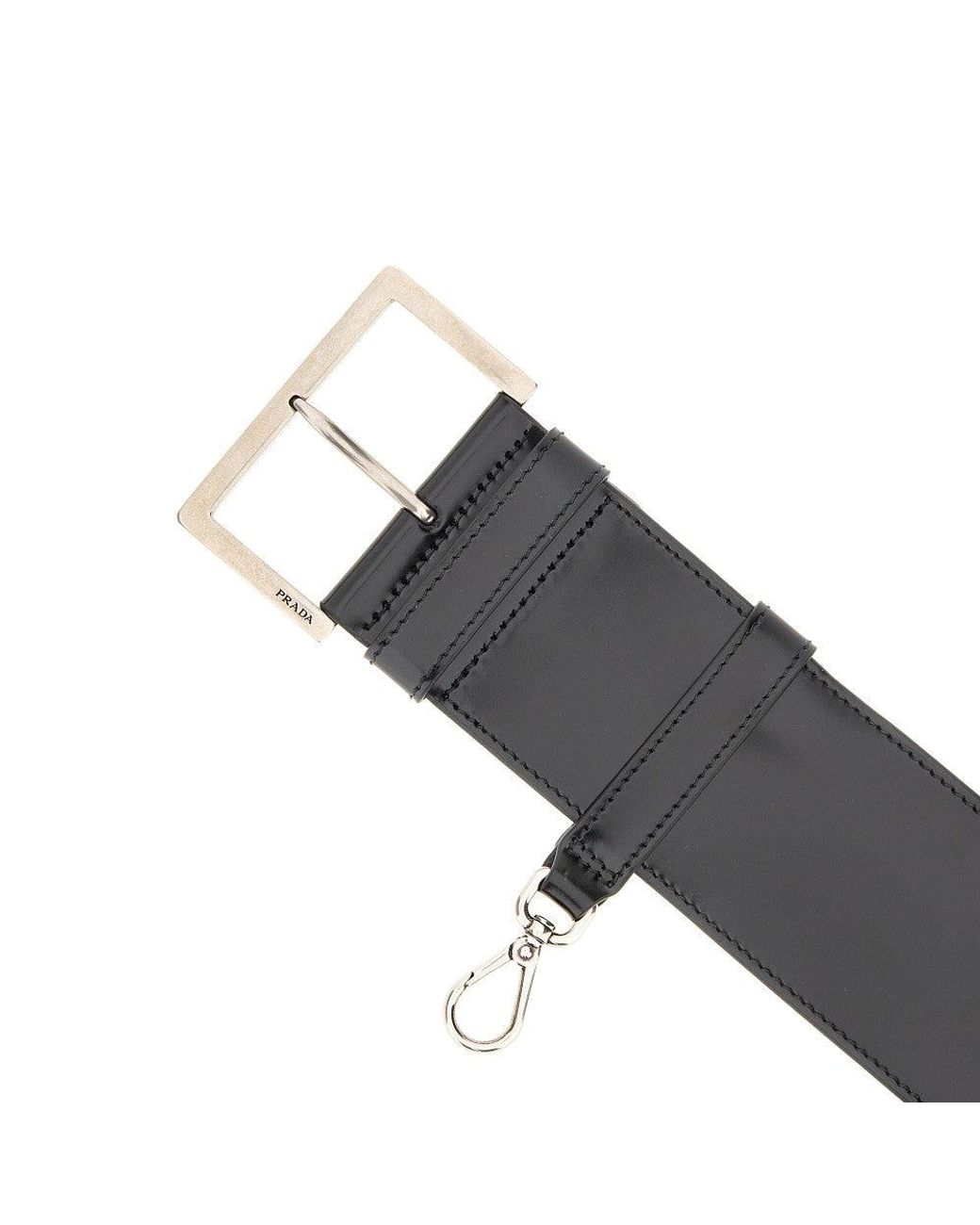 Prada Black Spazzolato Leather Detachable Sleeve Handle