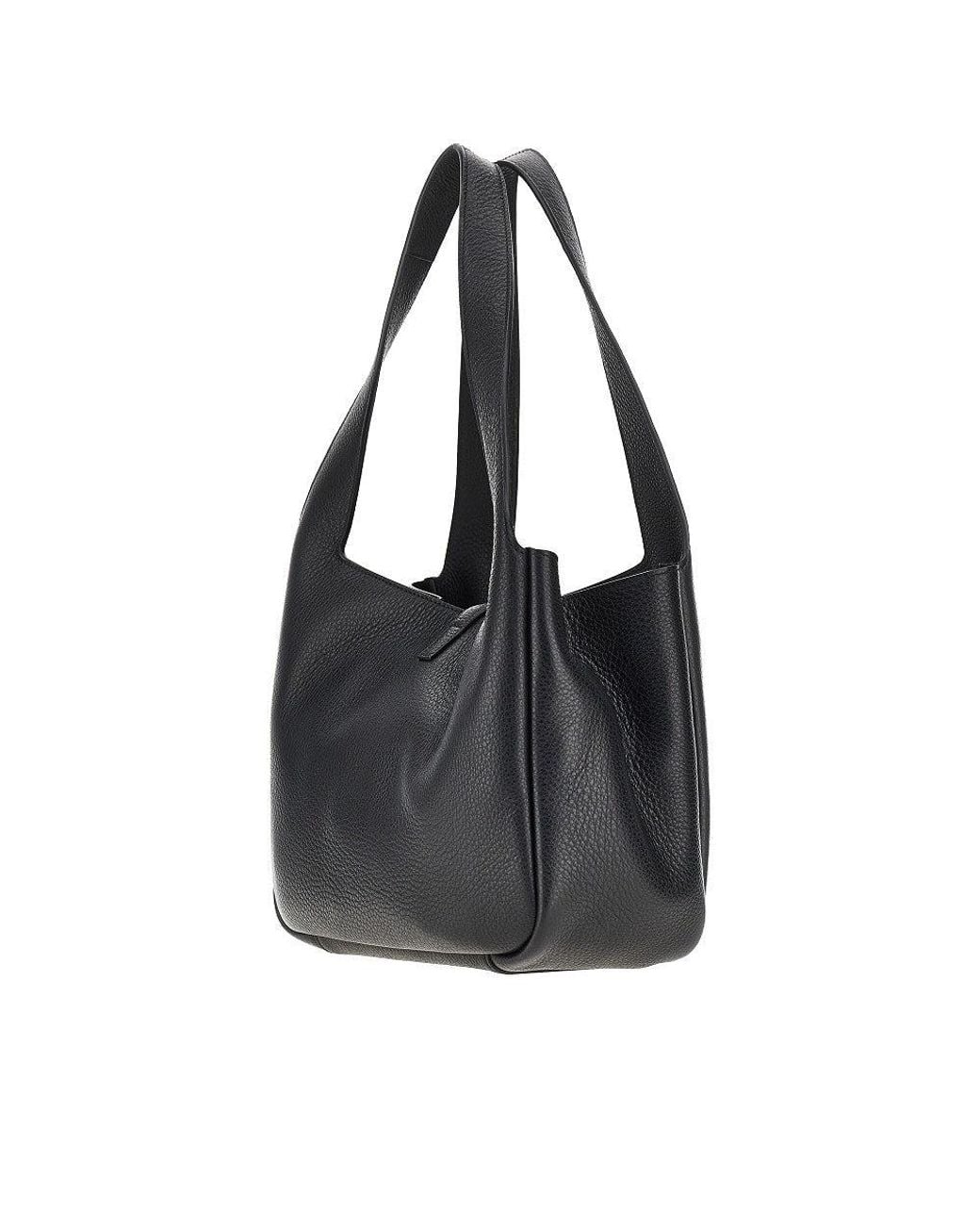 Saint Laurent Black Grained Leather Small 'Le 5 À 7' Bag