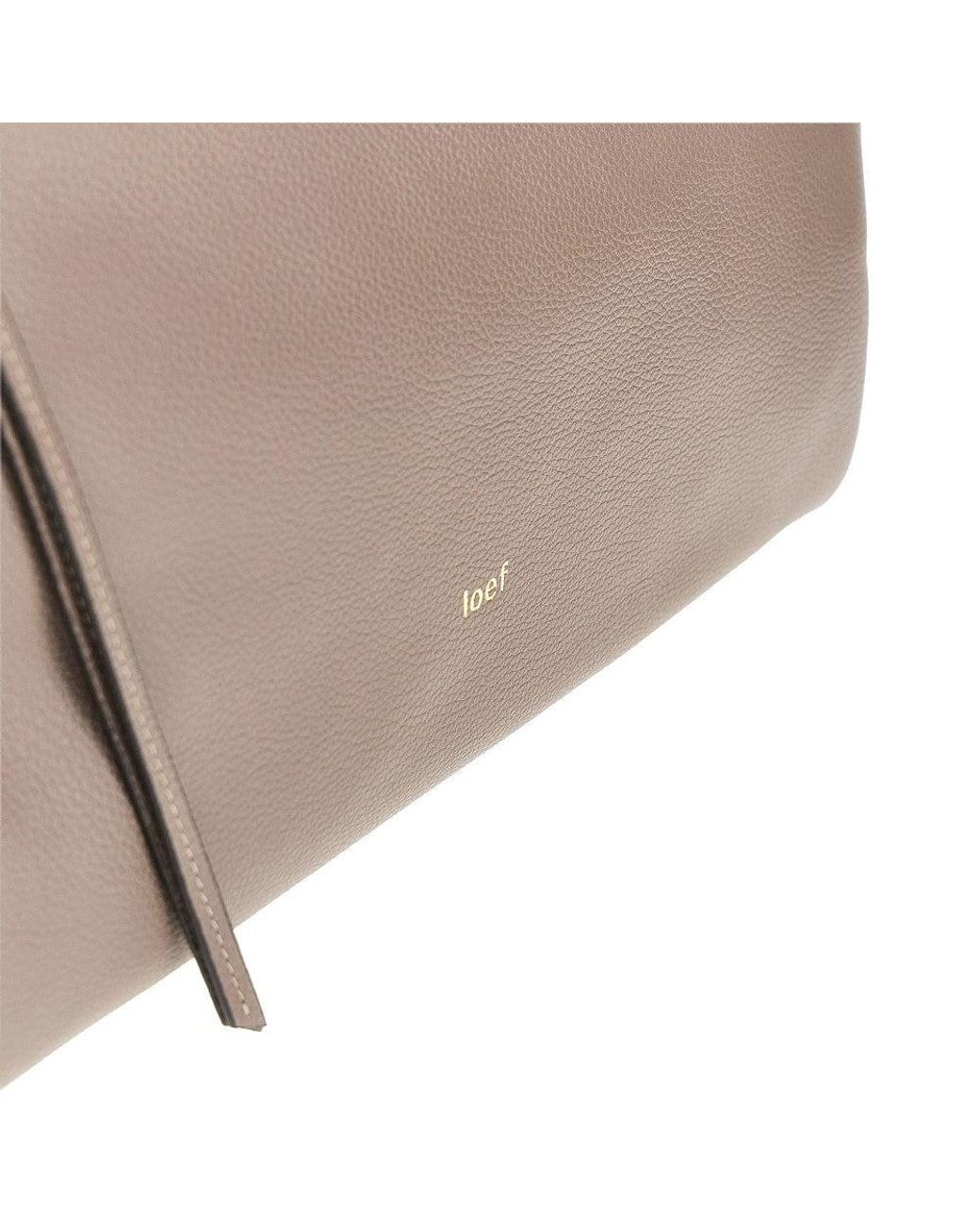 IOEF Gray Grained Leather 'Jill' Bag