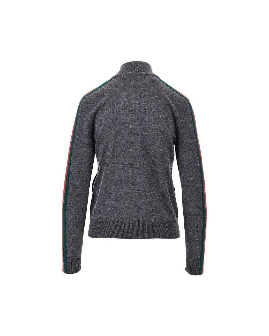 Gucci Blue Wool Knit Full-Zip Jacket