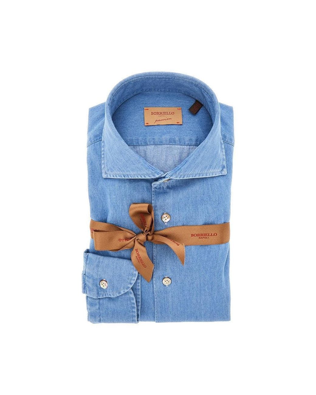 Borriello Blue Lightweight Denim Shirt for men