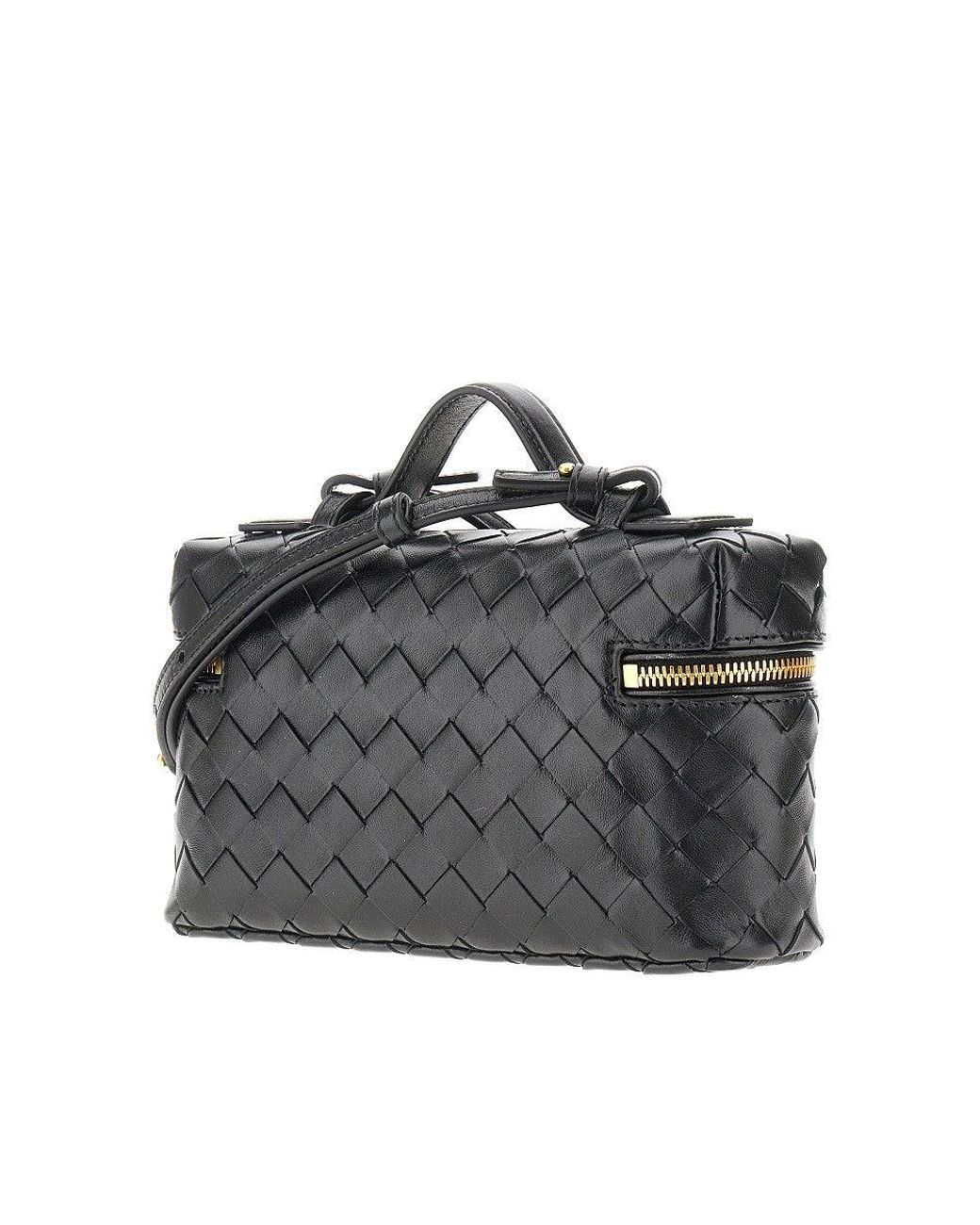 Bottega Veneta Black Leather 'Bang Bang' Vanity Case Bag