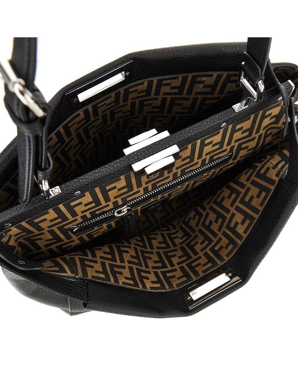 Fendi Black Cuoio Romano Large 'My Peekabo' Bag for men