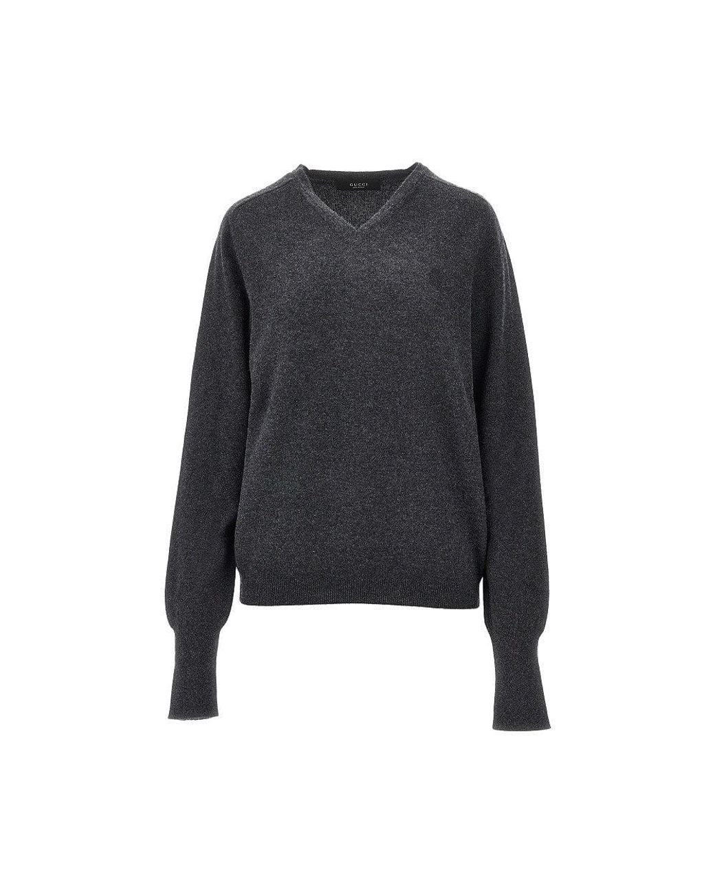 Gucci Blue V-Neck Cashmere Sweater