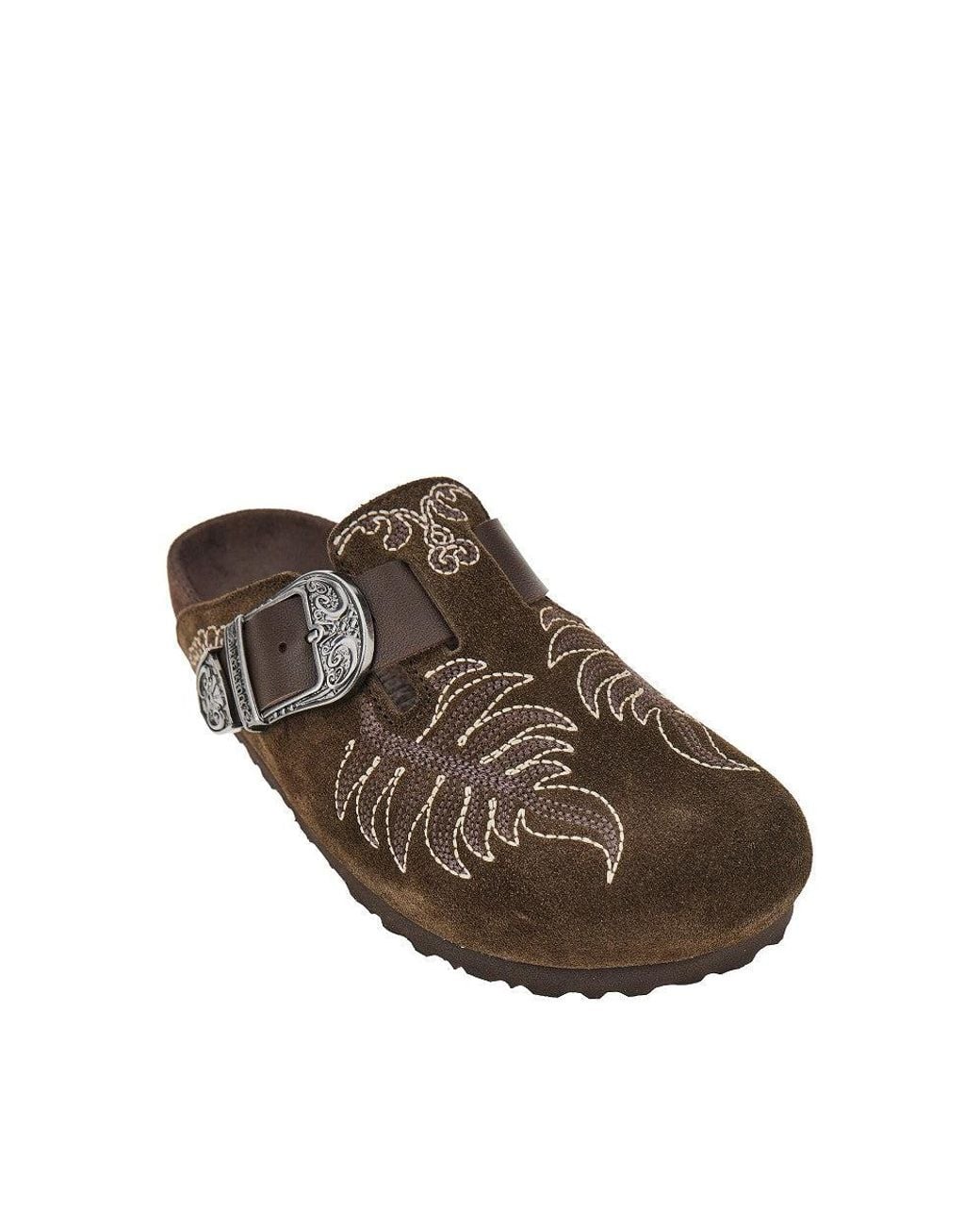 Etro Brown Birkenstock By 'Boston' Mules