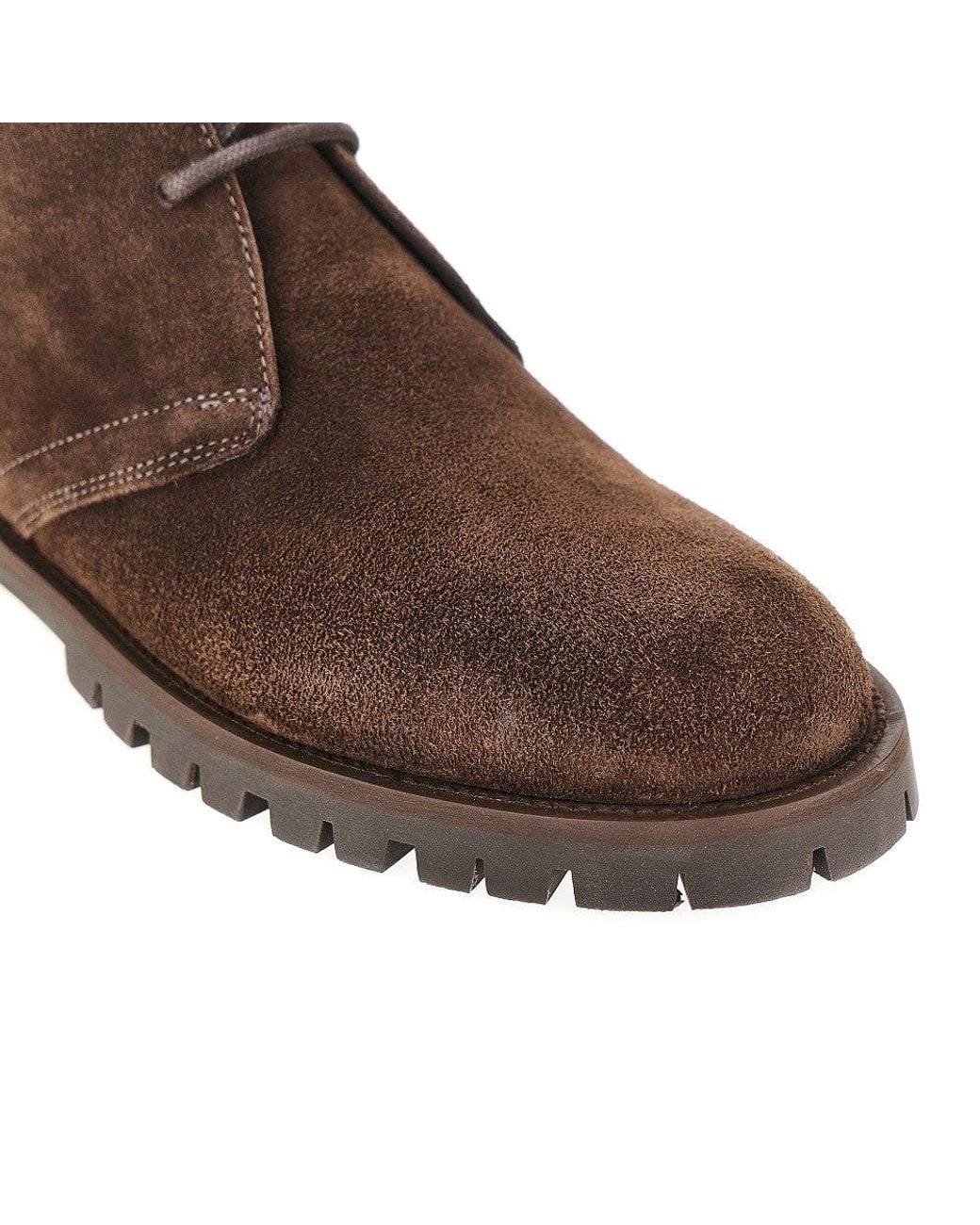 COPENHAGEN Brown Suede Leather Ankle Boots for men