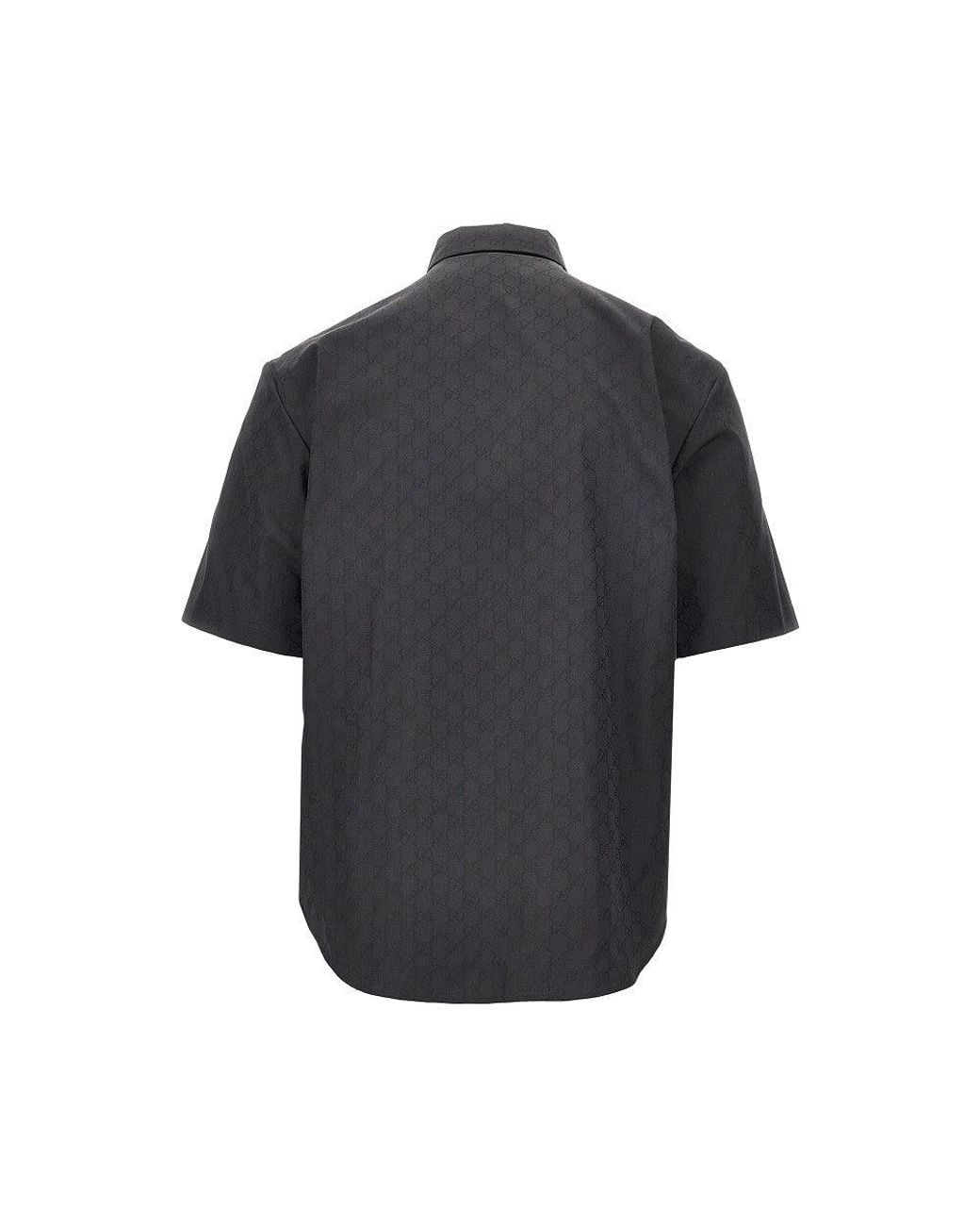 Gucci Black Gg Poplin Shirt With Zip Closure for men