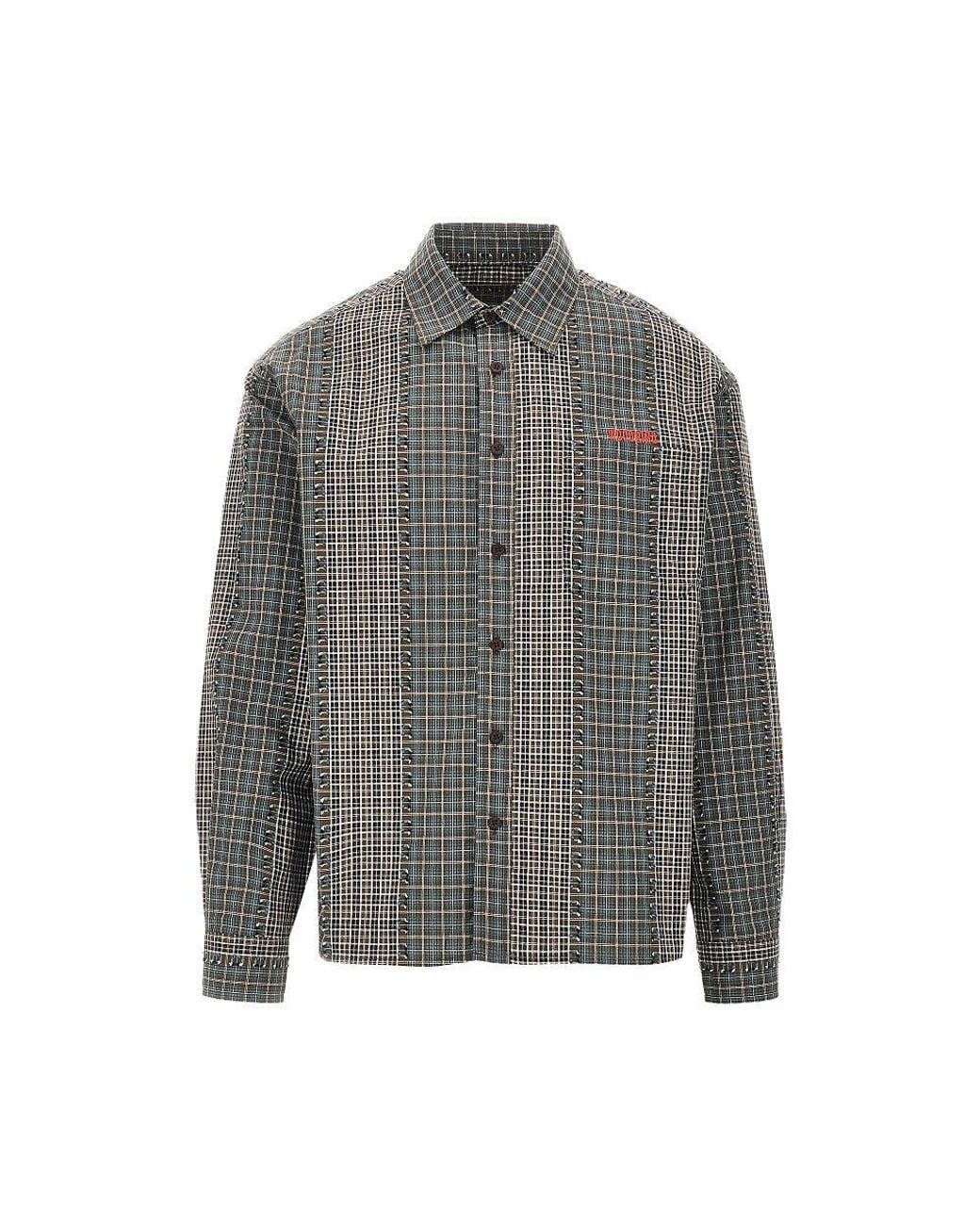 Woodbird Gray 'Wbbuzo Woma' Cotton Shirt for men
