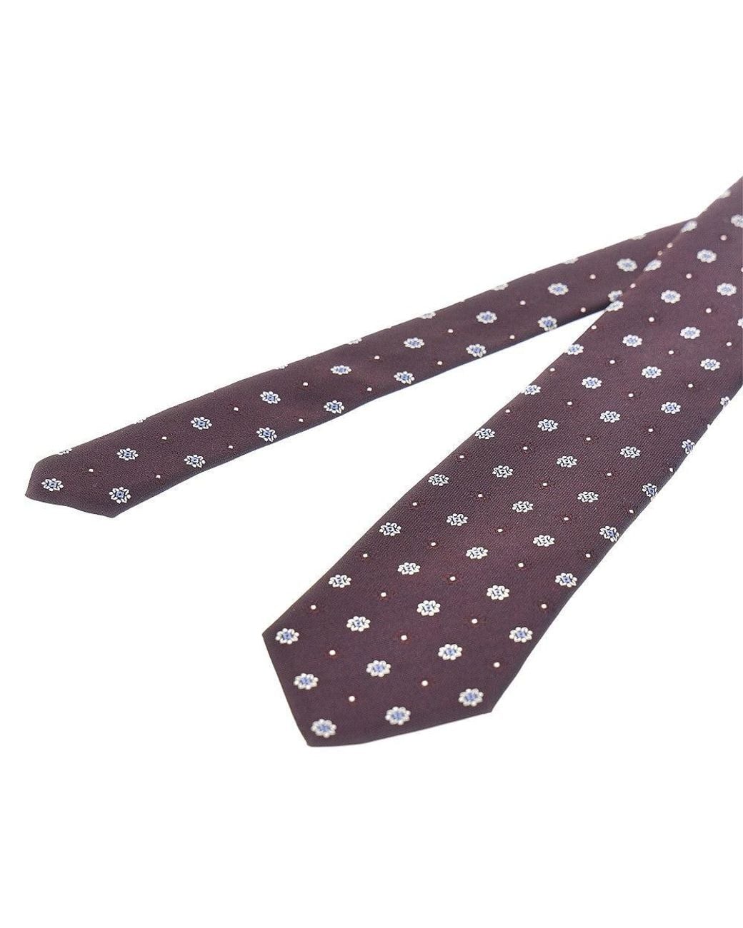 Saint Laurent Purple Silk Jacquard Necktie for men