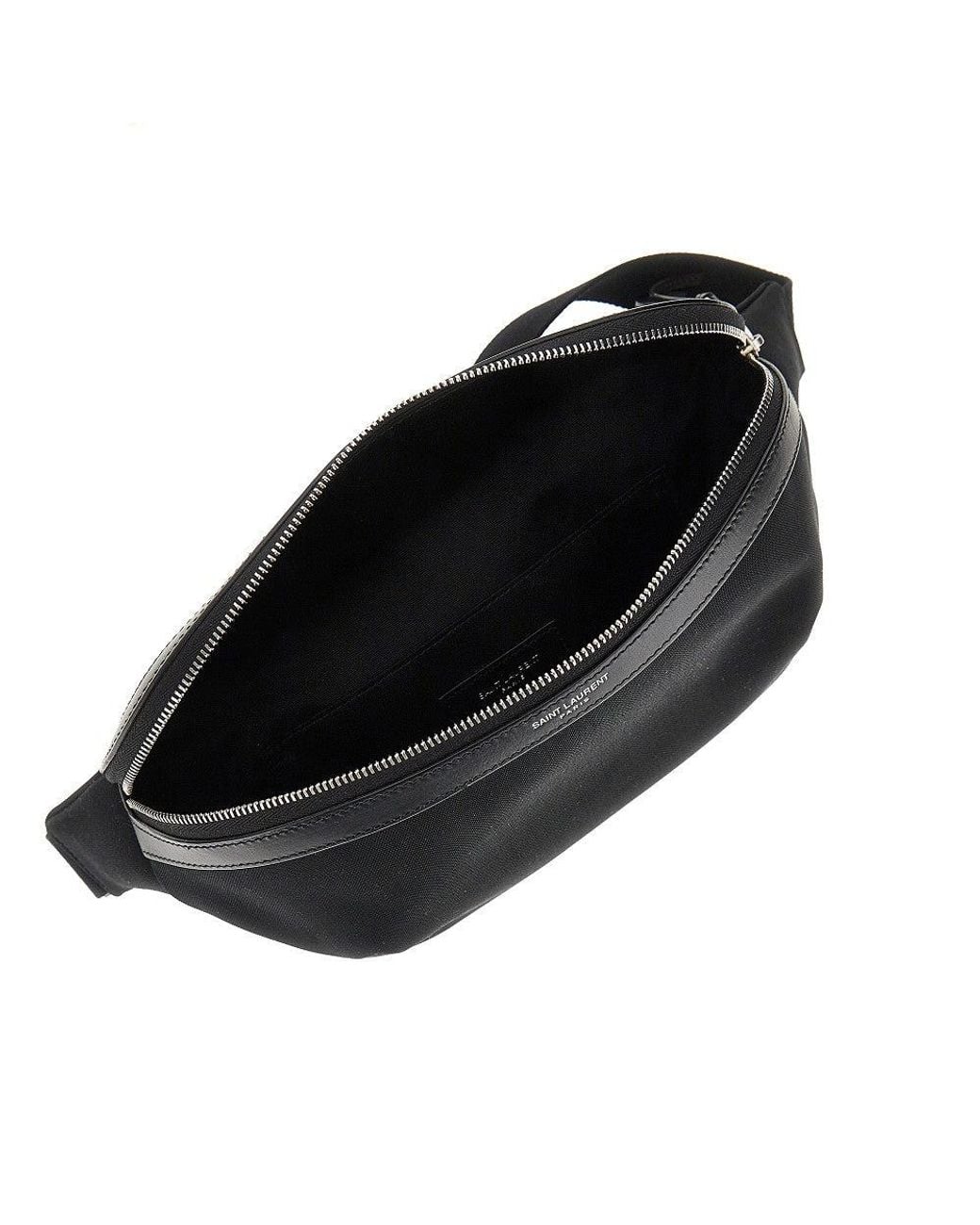 Saint Laurent Black Technical Canvas Beltbag for men