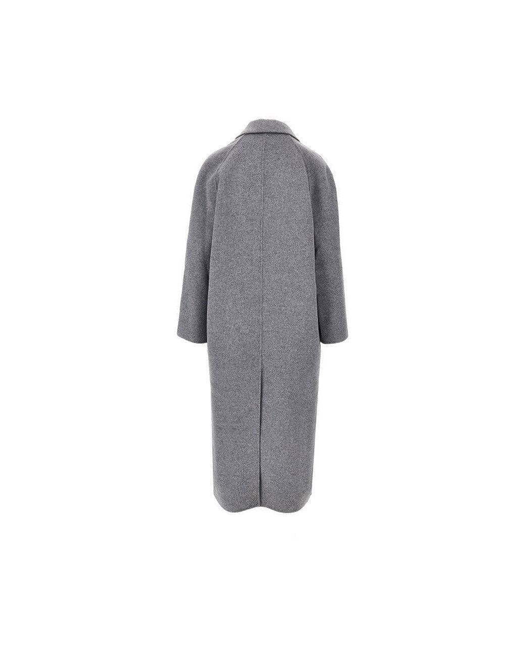 Loulou de Saison Gray 'Irvin' Double-Breasted Drap Coat