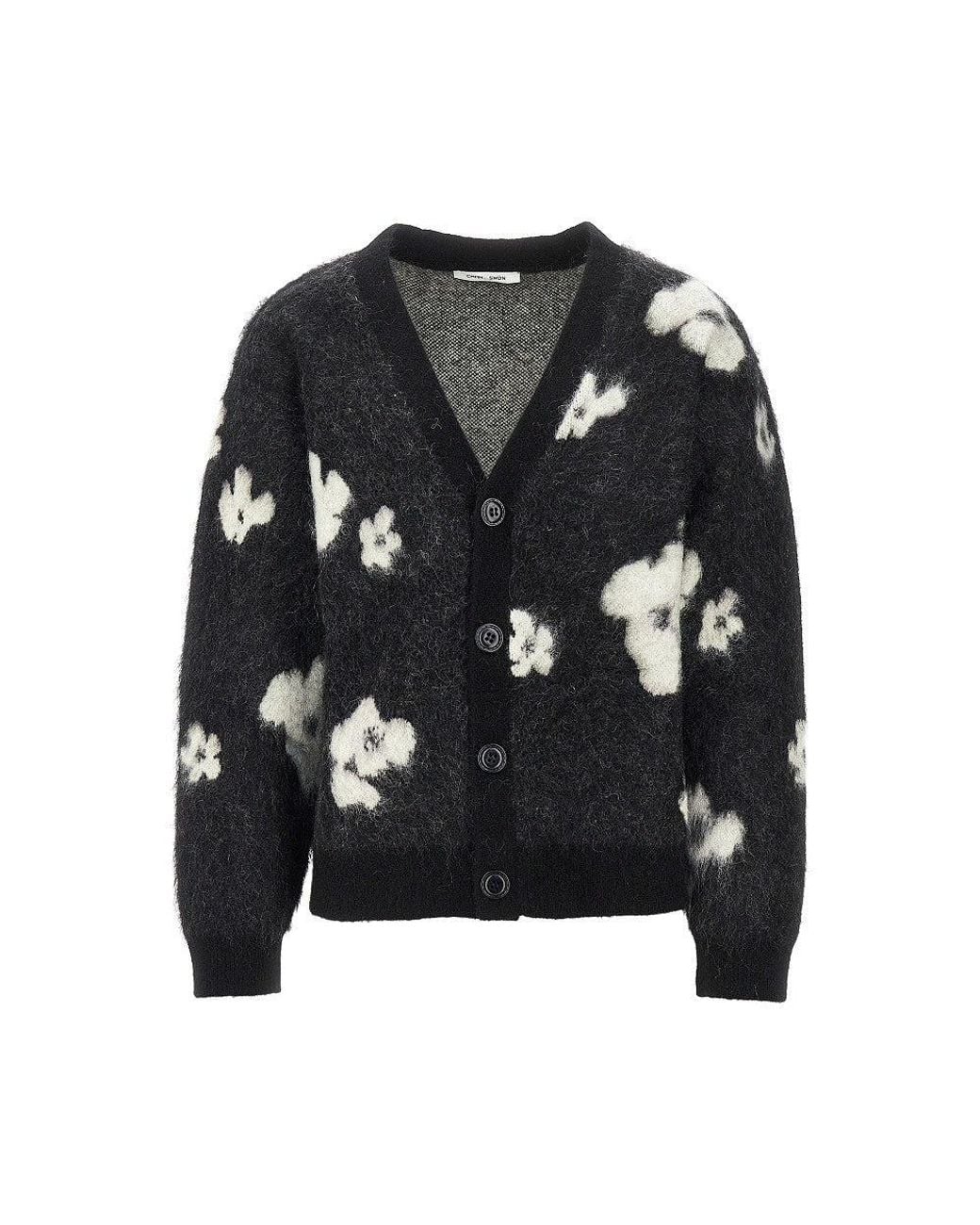 Cmmn Swdn Black 'Justus' Jacquard Knit Cardigan for men