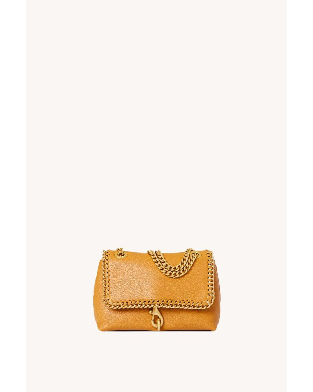 Rebecca Minkoff Leather Edie Crossbody With Woven Chain in Metallic Lyst