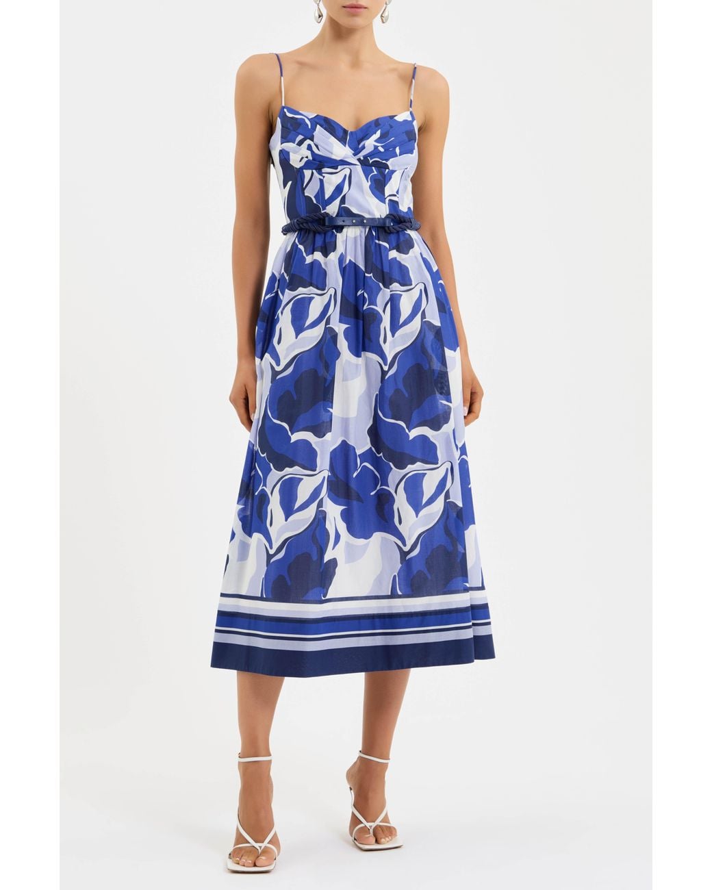Rebecca Vallance Blue Paros Midi Dress