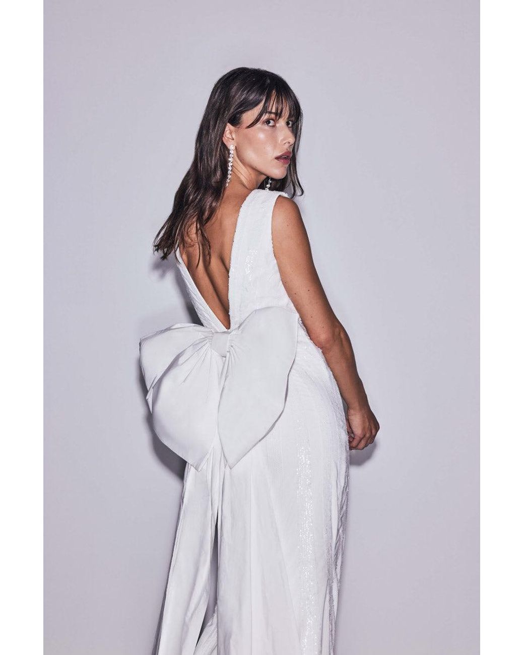 Rebecca Vallance White Davina Bow Gown Ivory