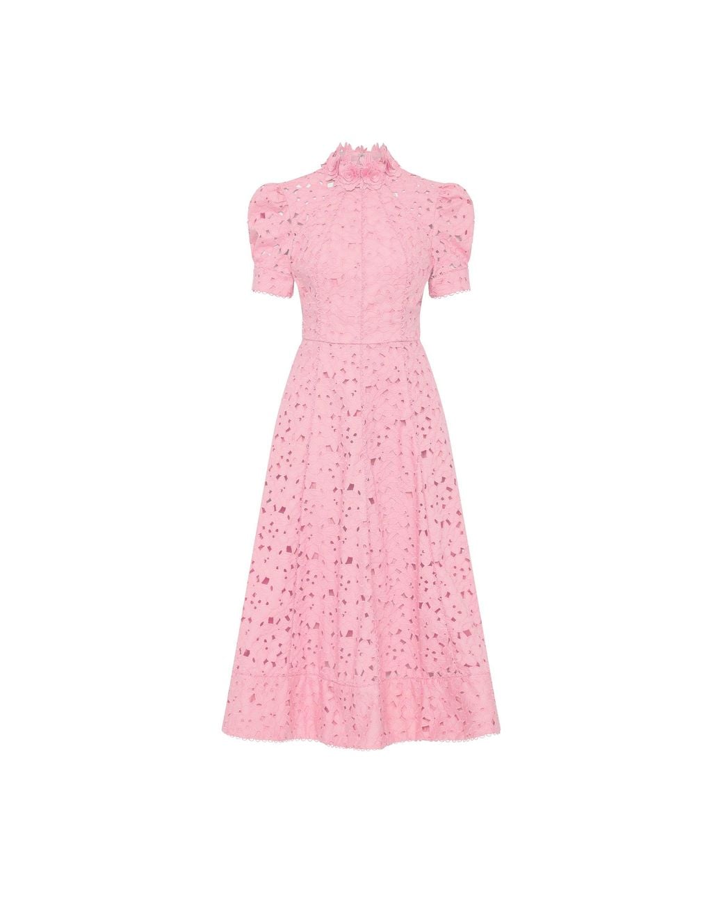 Rebecca Vallance Pink Kitsu Short Sleeve Midi Dress