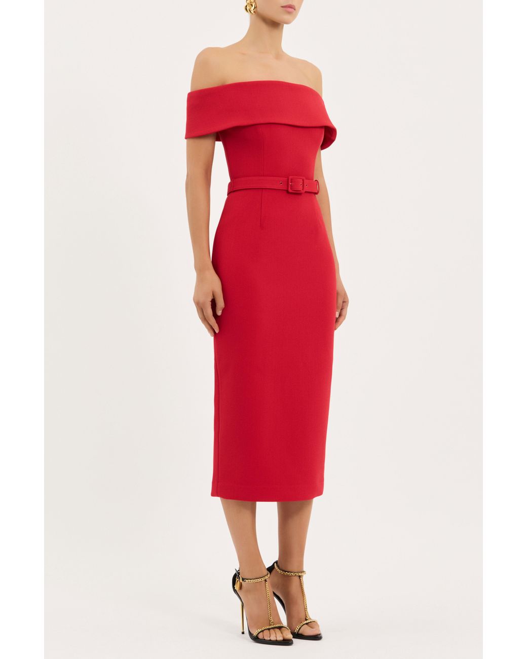 Rebecca Vallance Red Precious Midi Dress