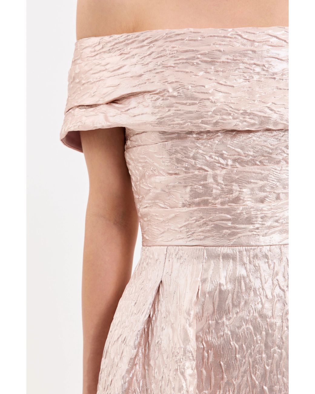 Rebecca Vallance Pink Opaline Off The Shoulder Midi Dress