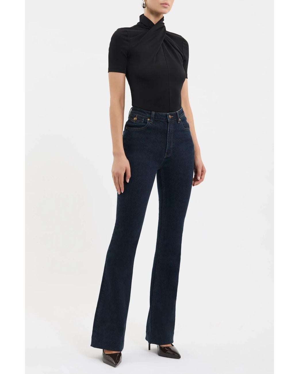 Rebecca Vallance Black Kiana Short Sleeve Top