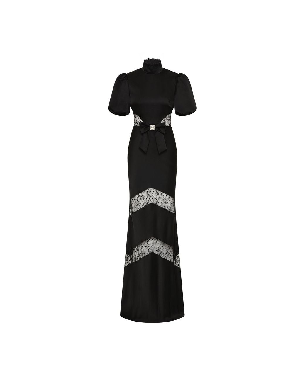 Rebecca Vallance Black Noire Short Sleeve Gown
