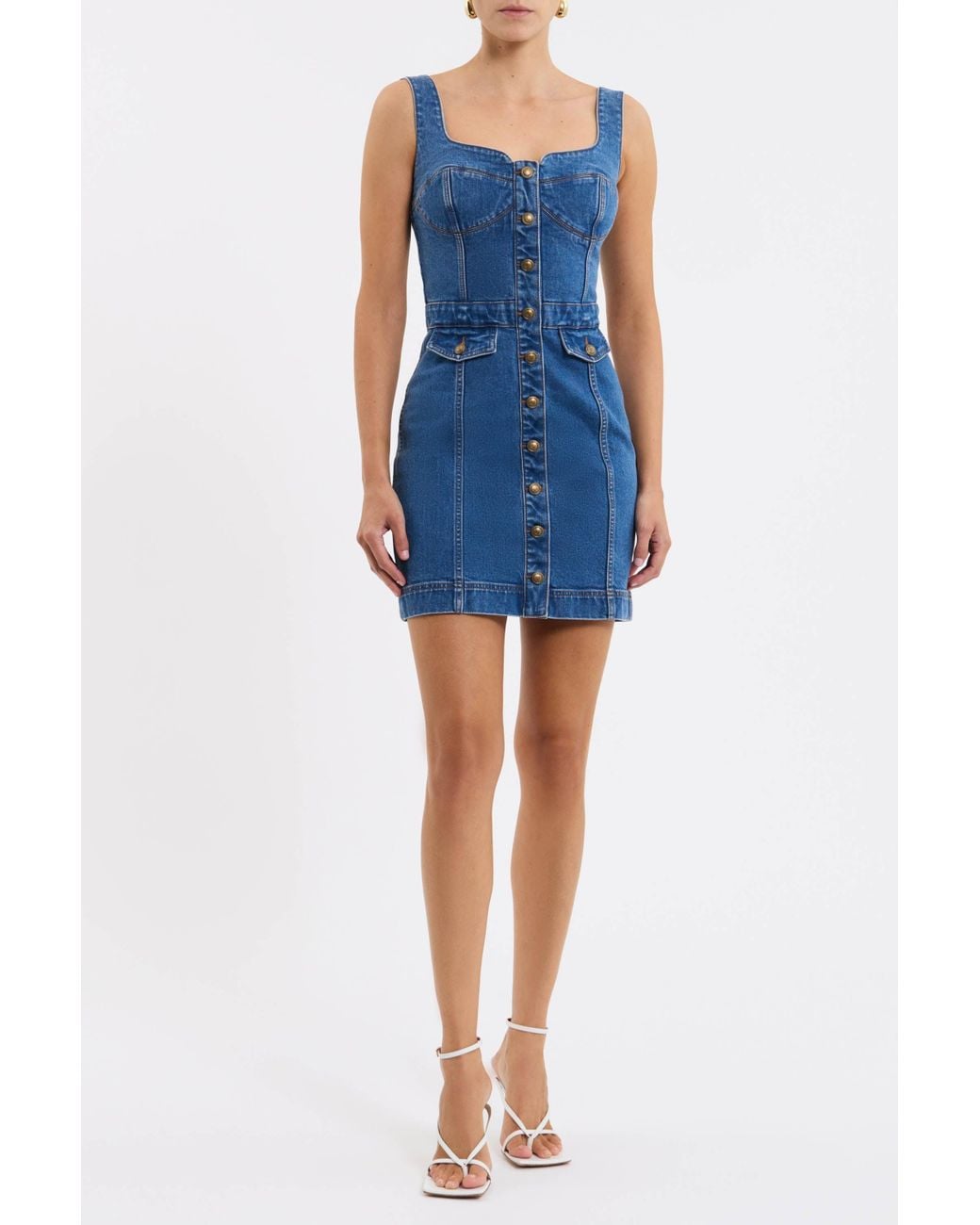 Rebecca Vallance Blue Aviator Mini Dress