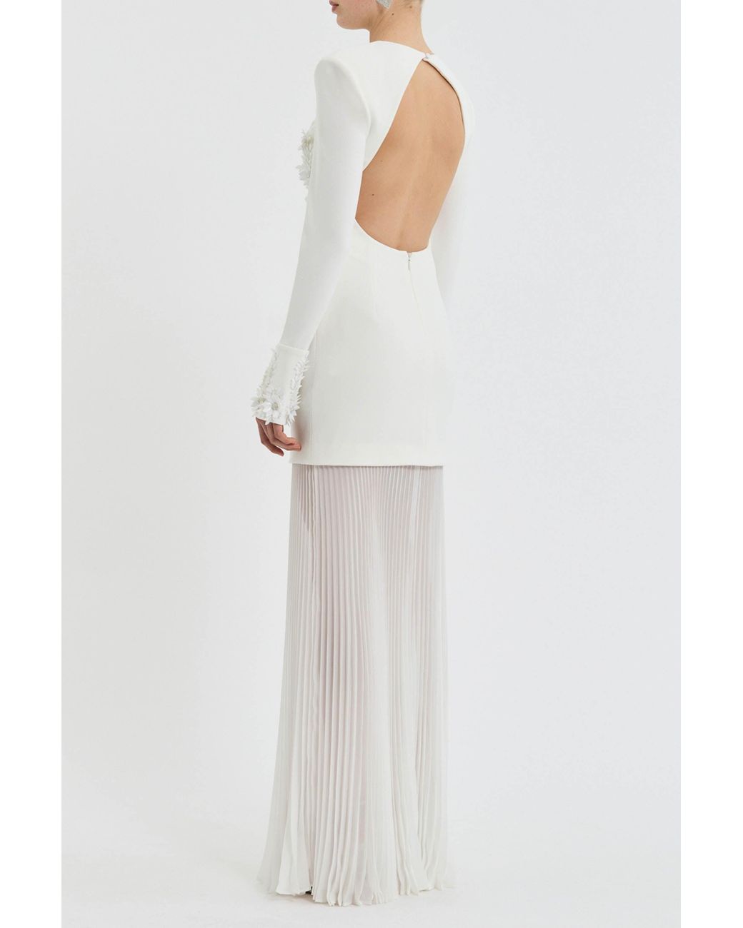 Rebecca Vallance White Xanthe Long Sleeve Gown
