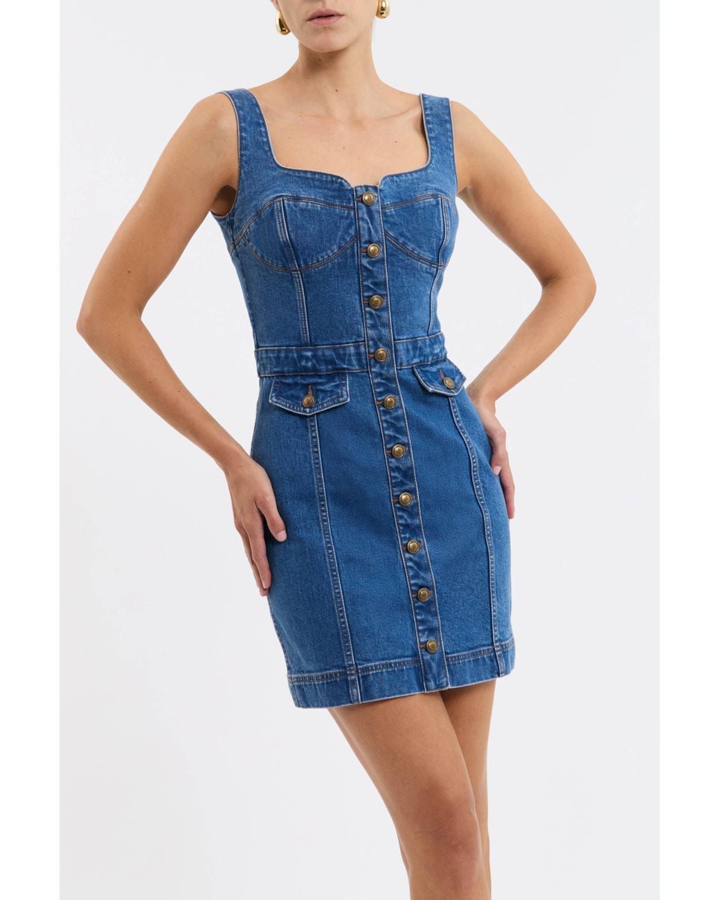 Rebecca Vallance Blue Aviator Mini Dress