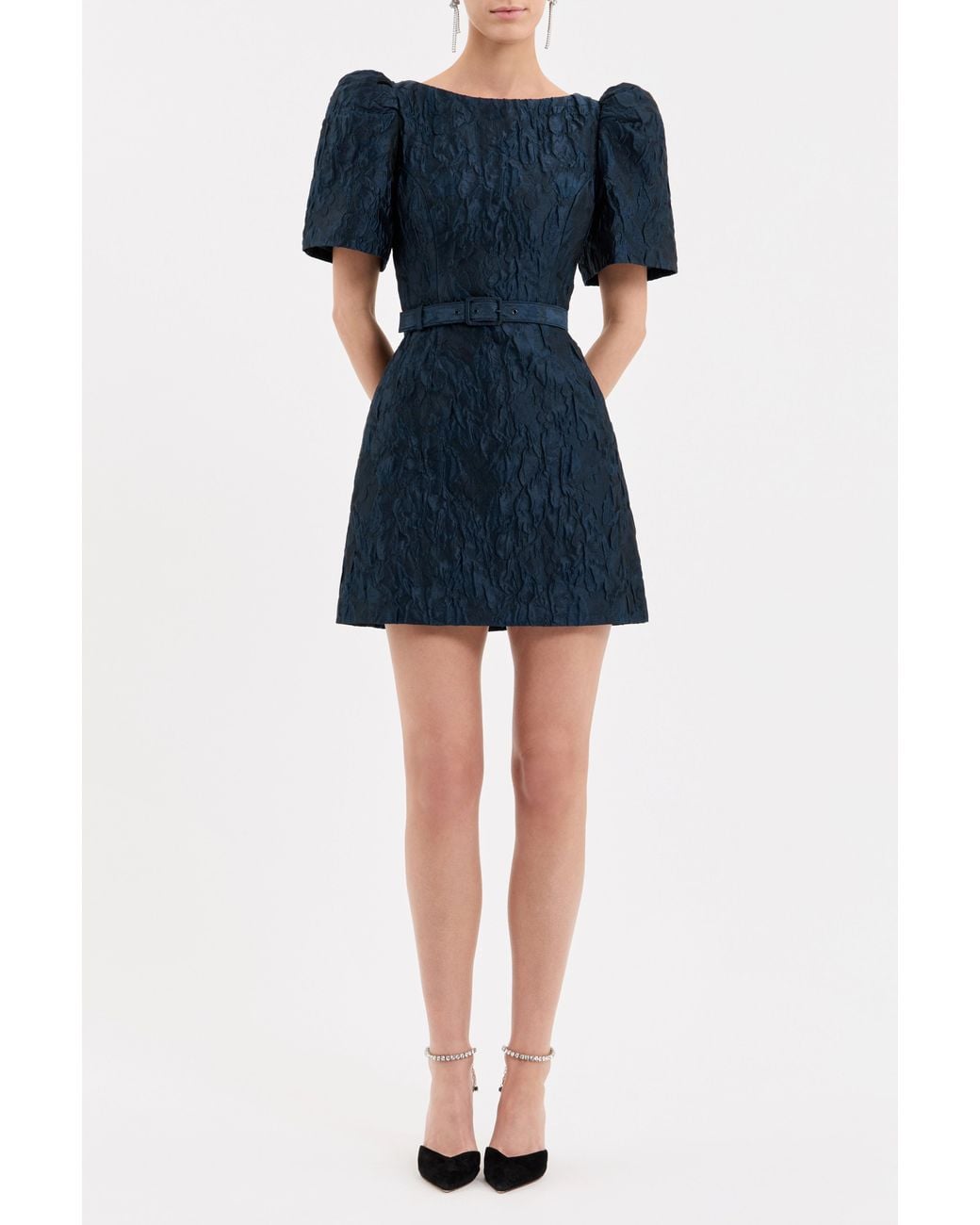 Rebecca Vallance Black Cascades Mini Dress