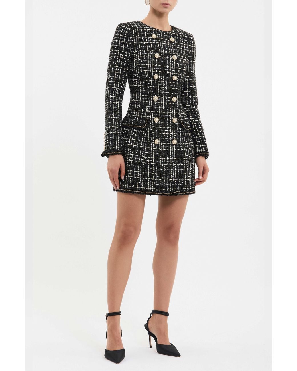 Rebecca Vallance Black Meringue Blazer Mini Dress